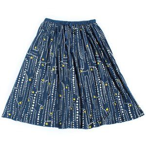 Marble SUD Women's XS Navy Printed Midi Skirt Made in Japan